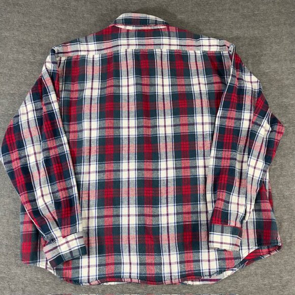Vintage Five Brother 70s 80s 2XL XXL Union Made In USA Plaid Flannel Button Down - Picture 8 of 8